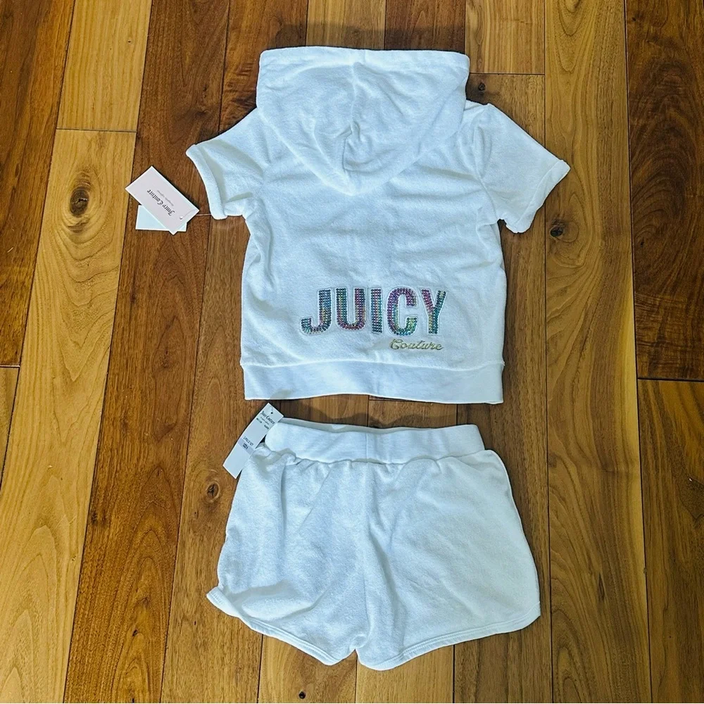 Juicy Couture Set Comfortable Loungewear Terry Cover Up Girls Size 6 - Picture 2 of 7